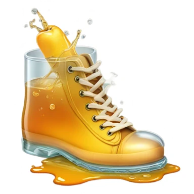shoe in apple juice  sticker