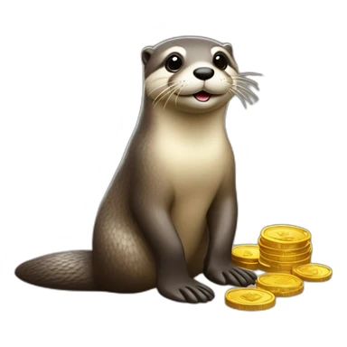 loutre avec de la monnaie sticker