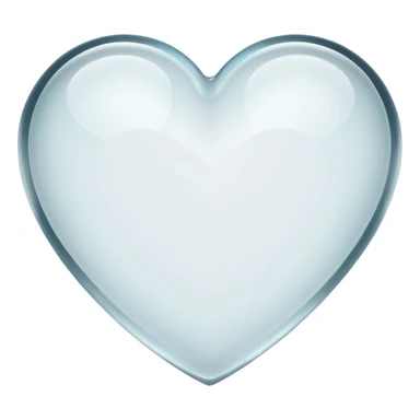 white heart with a glass look sticker