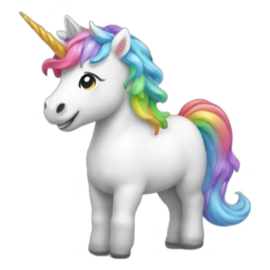 Unicorn with a rainbow sticker