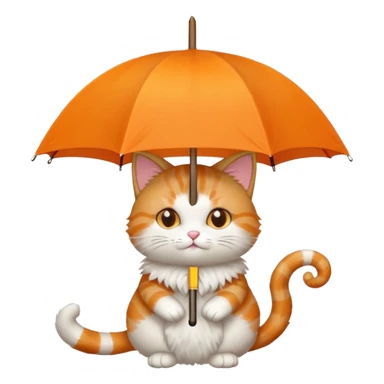 cat holding an umbrella sticker