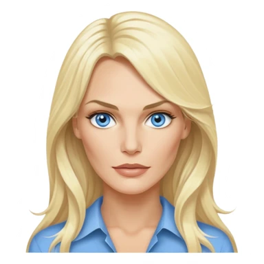 Daryl Hannah with blue eyes, long hair sticker