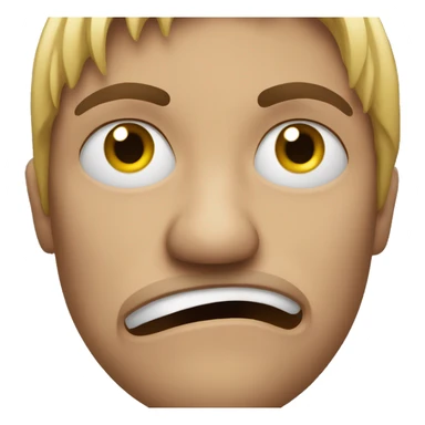 Disgusted face exaggerated sticker