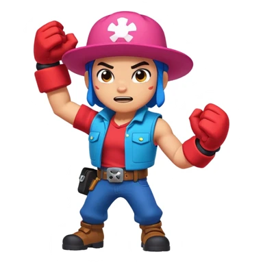 Brawl Stars character in action sticker