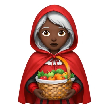 Rotkäppchen mit Schwarzer Haut und Weißen Haaren sticker