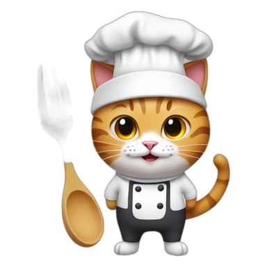 Cat chef with pan sticker
