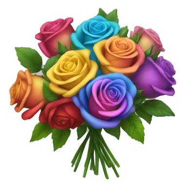 Detailed Rainbow bouquet of roses  sticker