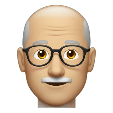 Steve job no hair wearing specs riding bicycle sticker