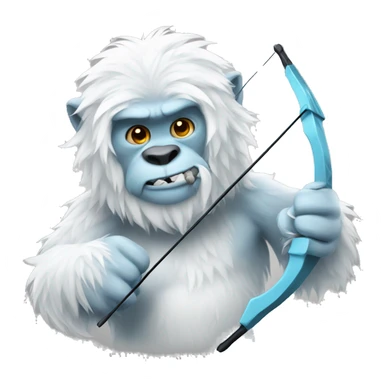 yeti with a bow and arrow sticker