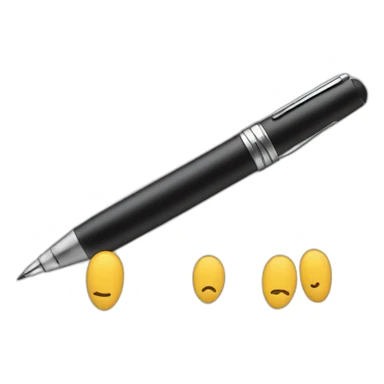 The pen is writing 3 next one sticker