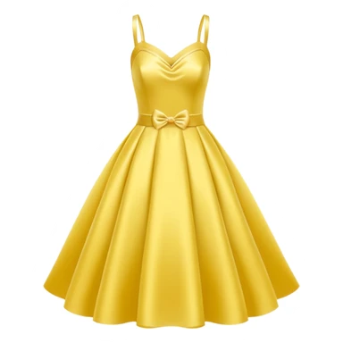 Yellow short satin wedding dress sticker