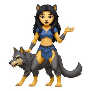 Female wherewolf full body sticker