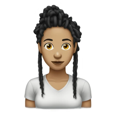 Light skin woman bad hair day black dreads sticker
