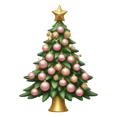 Christmas tree with pale pink and gold ornaments sticker