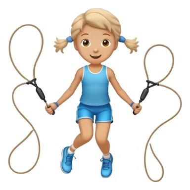 child jumping rope, cheerful expression sticker