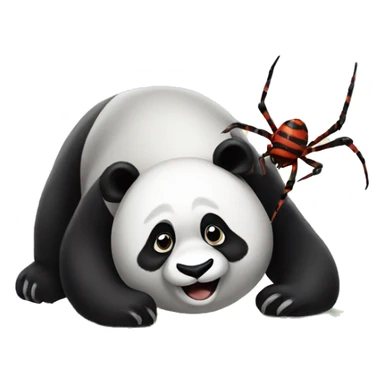 Panda with big spider sticker
