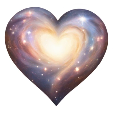 White galaxy heart sticker