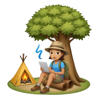 tree camping sticker