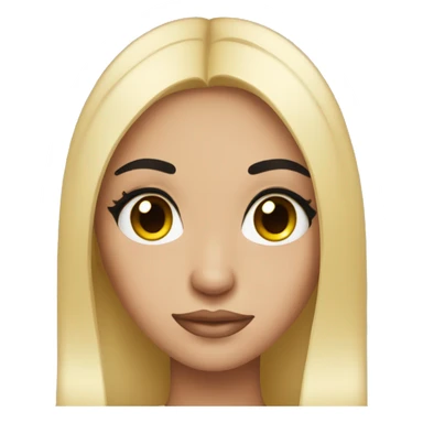 Girl with lashes and black straight hair  sticker