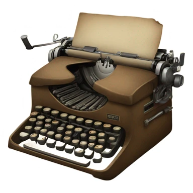 A typewriter marron and old  sticker