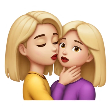 An emoji guy kissing an emoji girl while grabbing her neck sticker