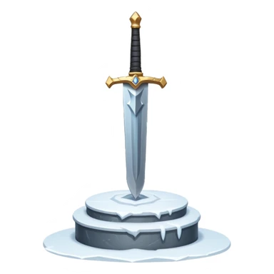 sharp sword in snow pedestal sticker