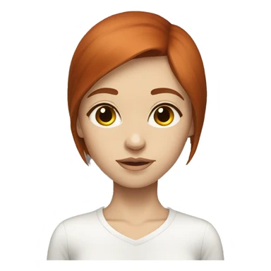 white skin red head brown eyes female straight hair skinny sticker