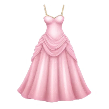 light pink  princess sparkly dress isolated dress sticker