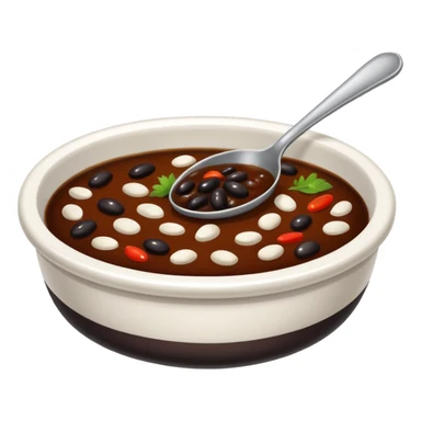 small dish of black bean sauce, rich dark color, no spoon sticker