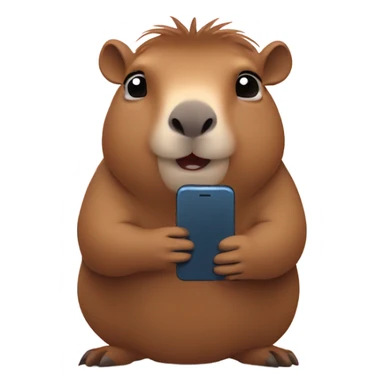 capybara takes video on phone sticker