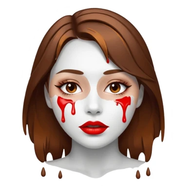 Brown Hair, Woman, white paint drip, face, hot, Sexy, lips sticker