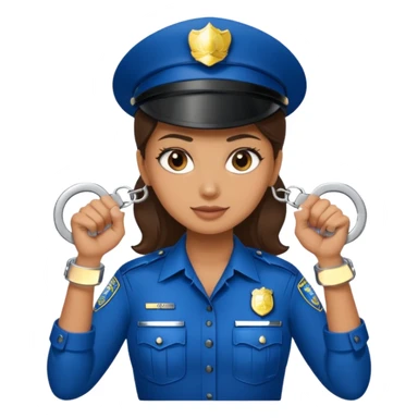 police woman holding hand cuffs sticker