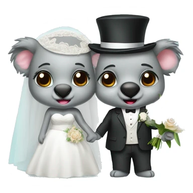 Bride and groom koalas sticker