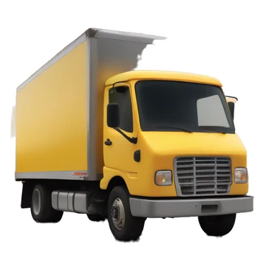 a refrigerated yellow truck by the sunset sticker