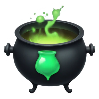 black cauldron with potion sticker