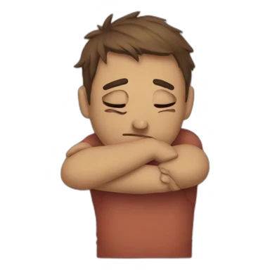 Sad hugging emoji sticker