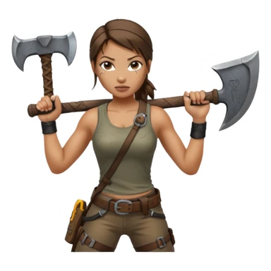 lara croft climbing axe sticker