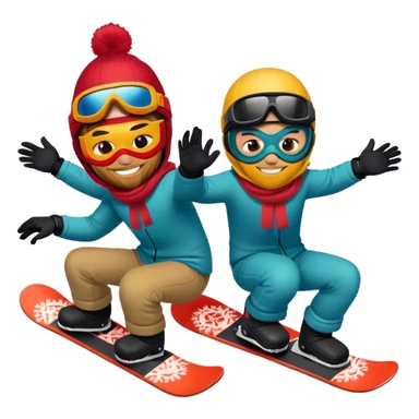 2 guys masks snowboarding birthday sticker