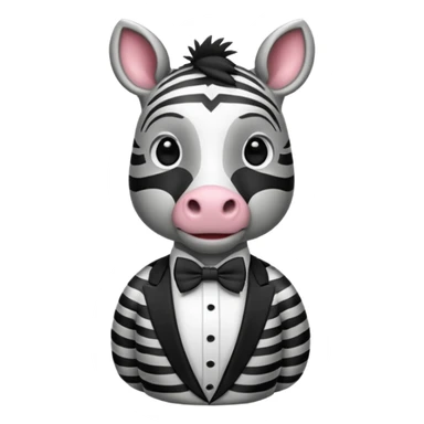 Zebra with bow tie sticker