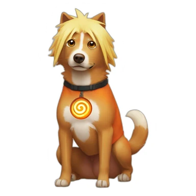 Naruto use rasengan on dog  sticker