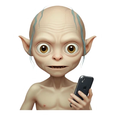 gollum typing a cellphone sticker
