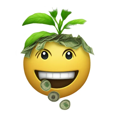 money growing on a plant sticker
