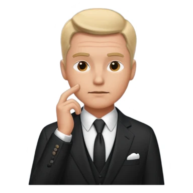 Rich man asking himself a question, thoughtful sticker