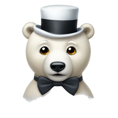 Cuddly polar bear with top hat and bow tie sticker