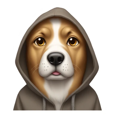 dog wearing a hodie sticker