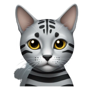 Grey cat with black stripes  sticker