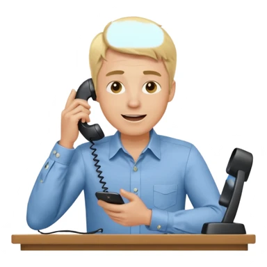 office-boss-excited-phone-desk-blonde-man sticker