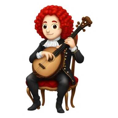 Antonio Vivaldi Baroque Red wig old chibi sitting chair banjo sticker