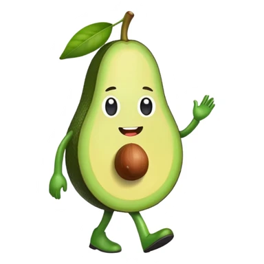 Walking avocado with a face  sticker