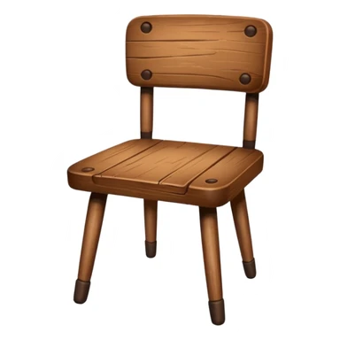 Wooden chair with on with three leg sticker